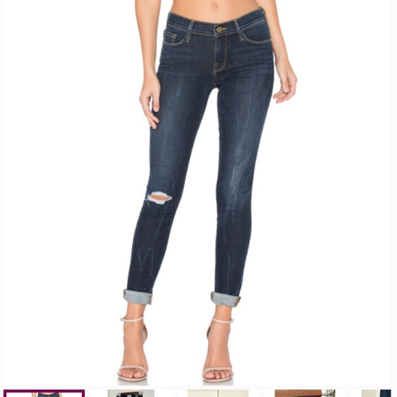 FRAME Jeans Le Skinny De Jeanne Distressed Jeans - Picture 1 of 8